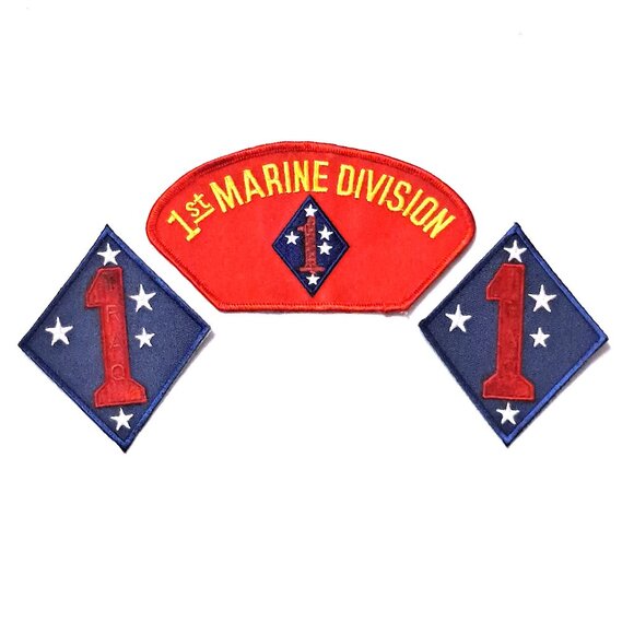 Vintage U.S. Marine Corps 1st Marine Division Patch Set - Picture 1 of 9